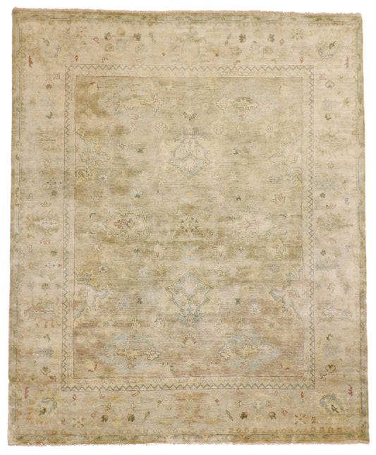 W 8.2 L 9.10 Oushak 100% Wool Hand-Woven All-Over Design - 58979