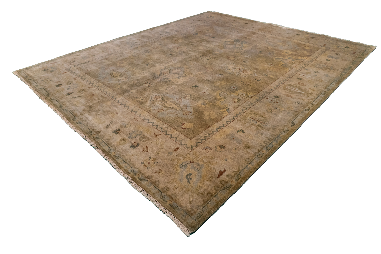W 8.2 L 9.10 Oushak 100% Wool Hand-Woven All-Over Design - 58979