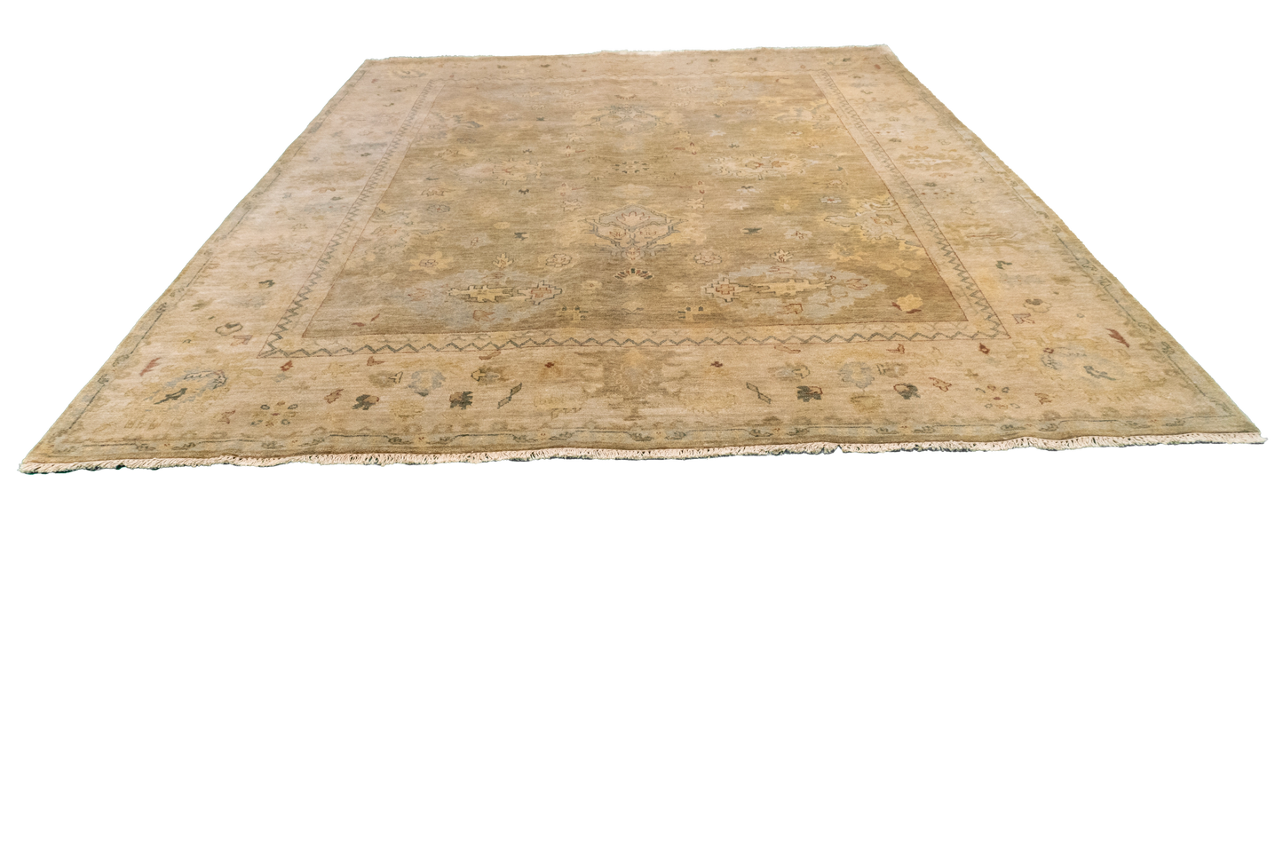 W 8.2 L 9.10 Oushak 100% Wool Hand-Woven All-Over Design - 58979
