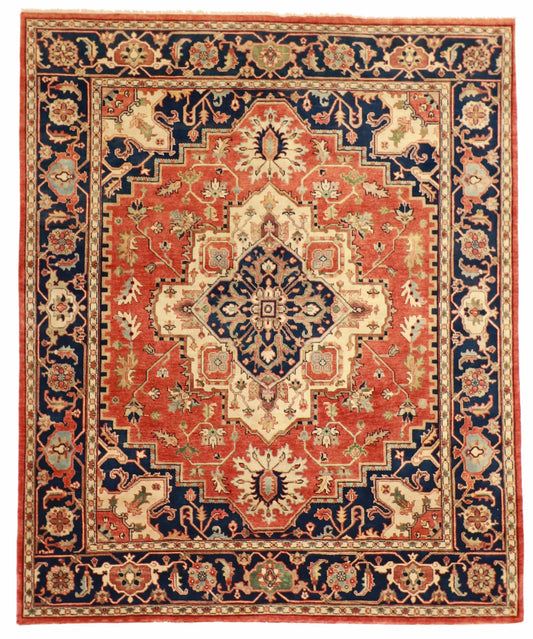 8x10 - Serapie Wool Geometric Rectangle - Hand Knotted Rug — 58994