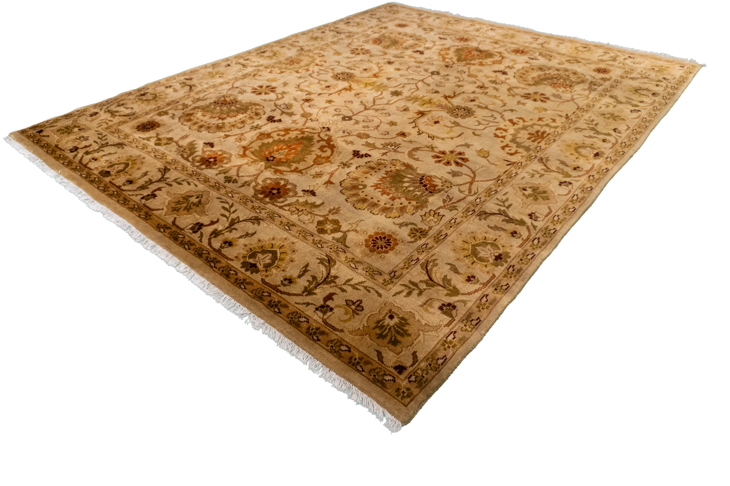 W 7.11 L 10 Mahal 100% Wool Hand-Woven All-Over Design - 58996