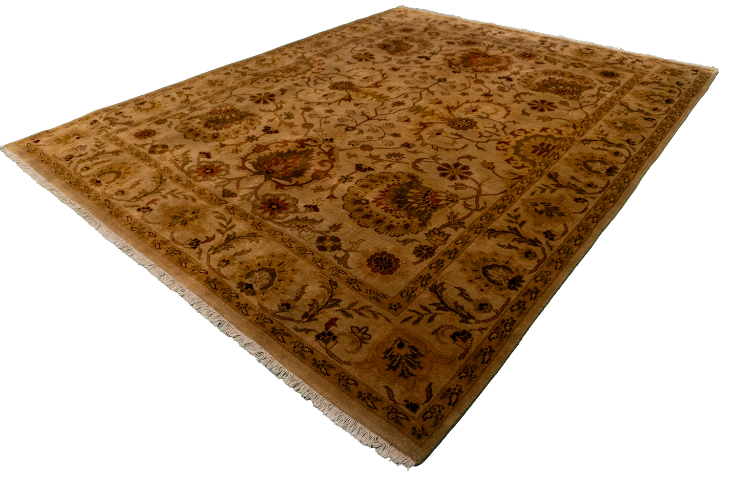 W 7.11 L 10 Mahal 100% Wool Hand-Woven All-Over Design - 58996