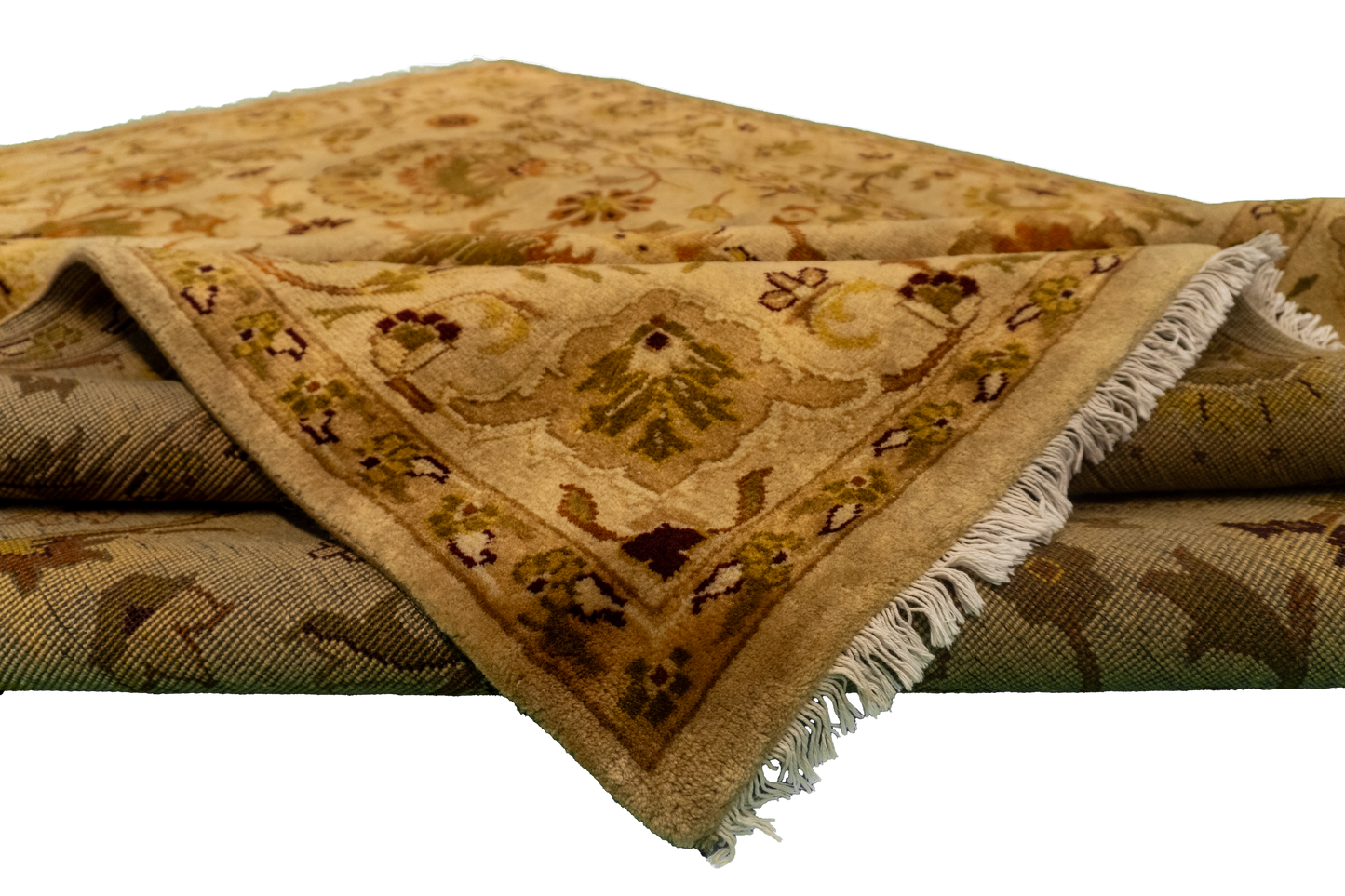 W 7.11 L 10 Mahal 100% Wool Hand-Woven All-Over Design - 58996