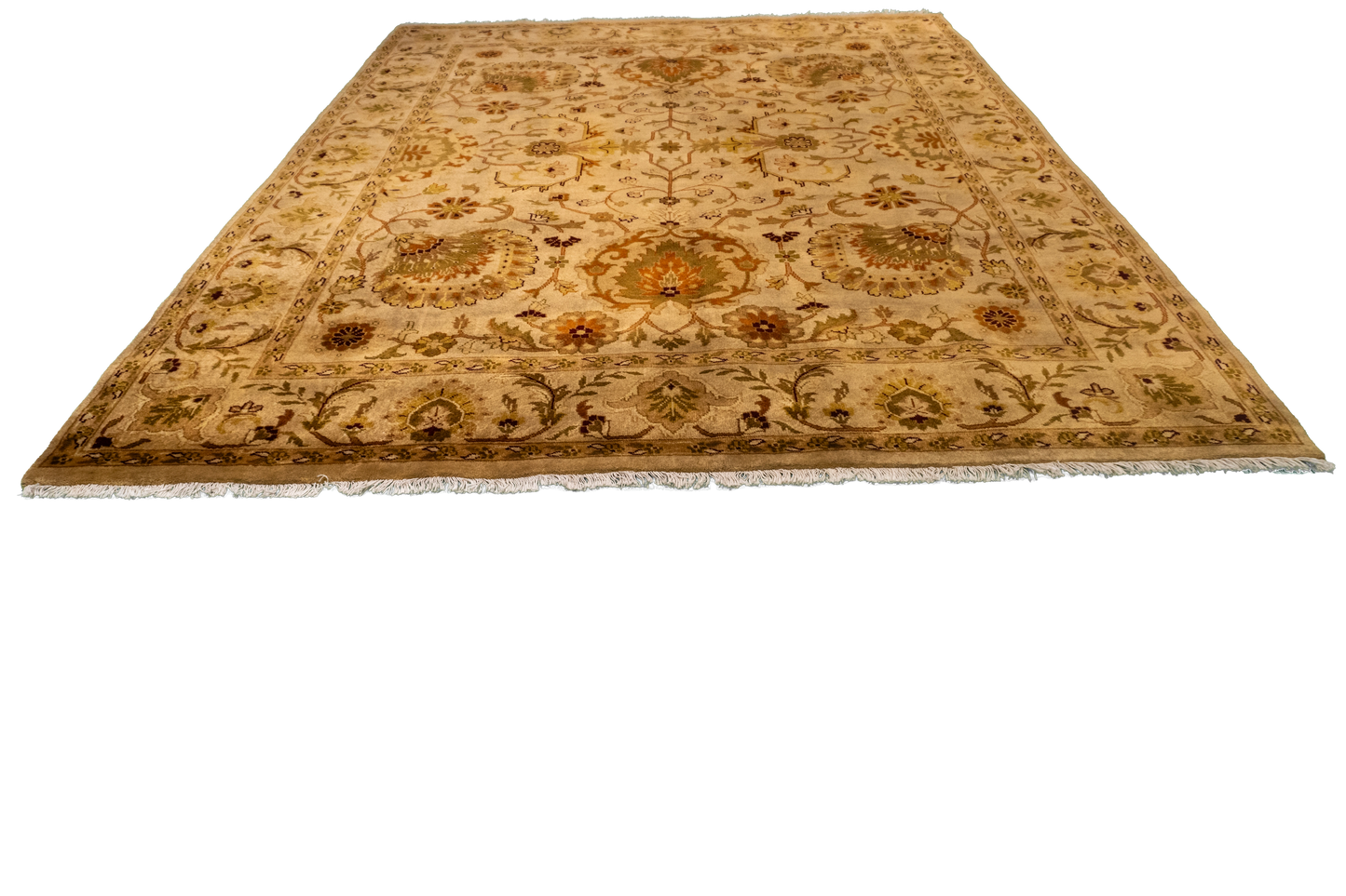 W 7.11 L 10 Mahal 100% Wool Hand-Woven All-Over Design - 58996