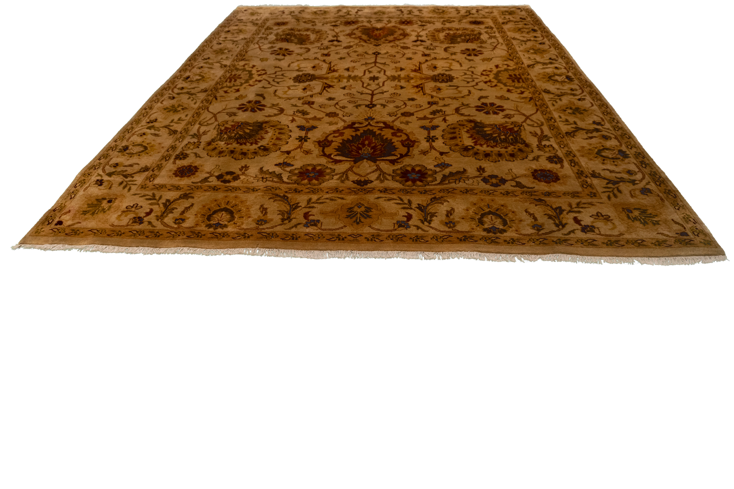 W 7.11 L 10 Mahal 100% Wool Hand-Woven All-Over Design - 58996