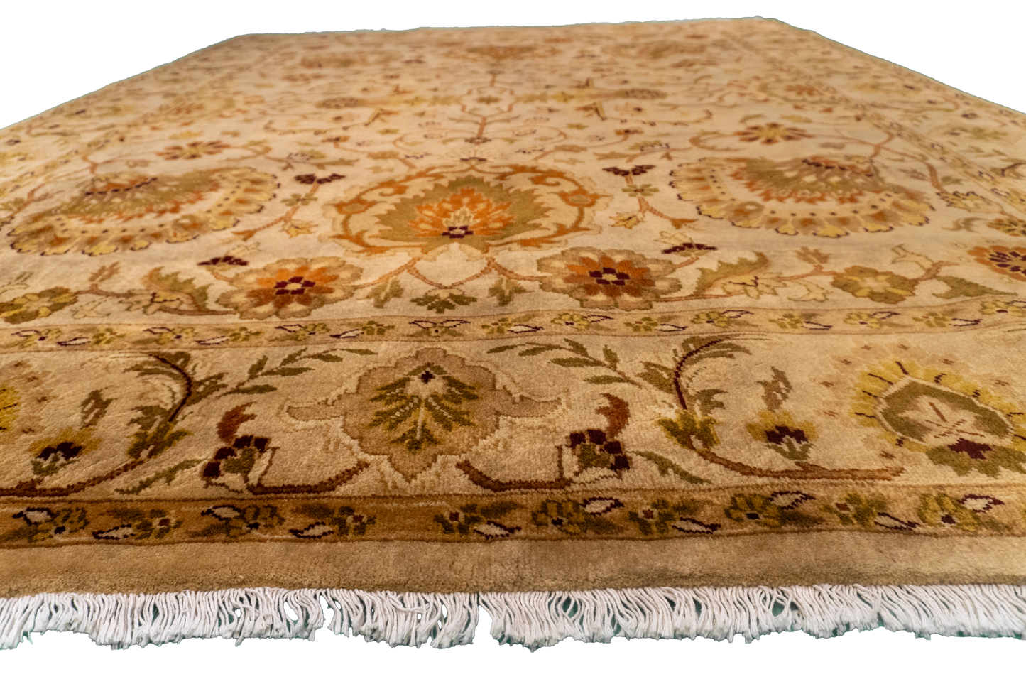 W 7.11 L 10 Mahal 100% Wool Hand-Woven All-Over Design - 58996