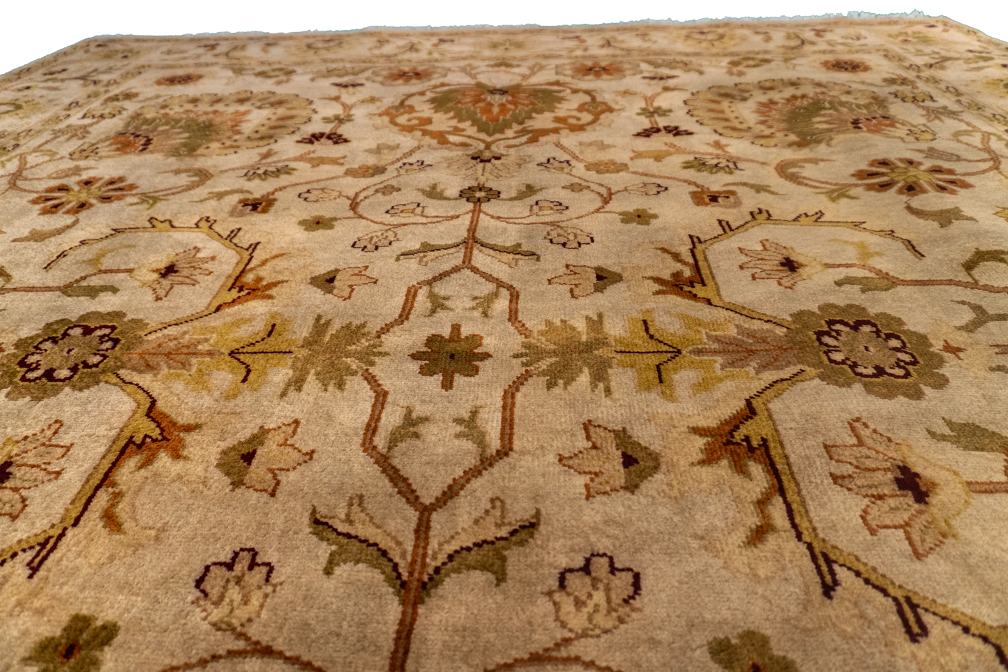 W 7.11 L 10 Mahal 100% Wool Hand-Woven All-Over Design - 58996