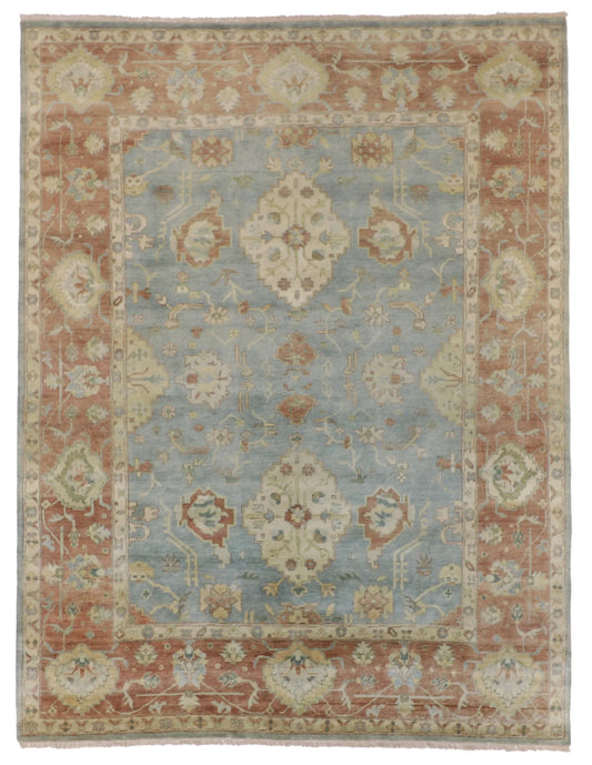 7.10 x 10.2 - Oushak Wool Contemporary Rectangle - Finest Hand-Knotted Quality Wool — 58997