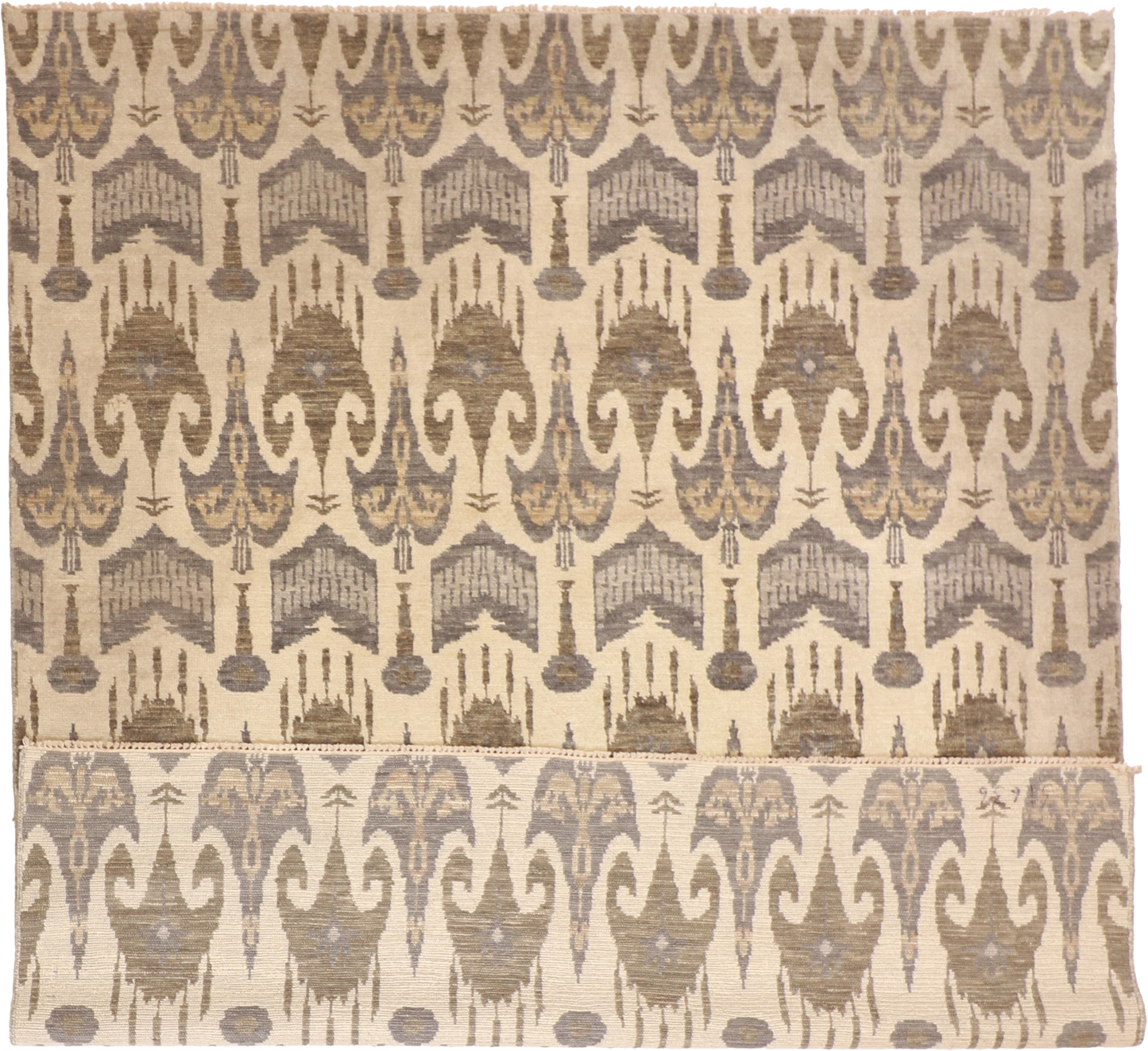 W 7.10 L 9.6 Modern 100% Wool Hand-Woven All-Over Design - 58998