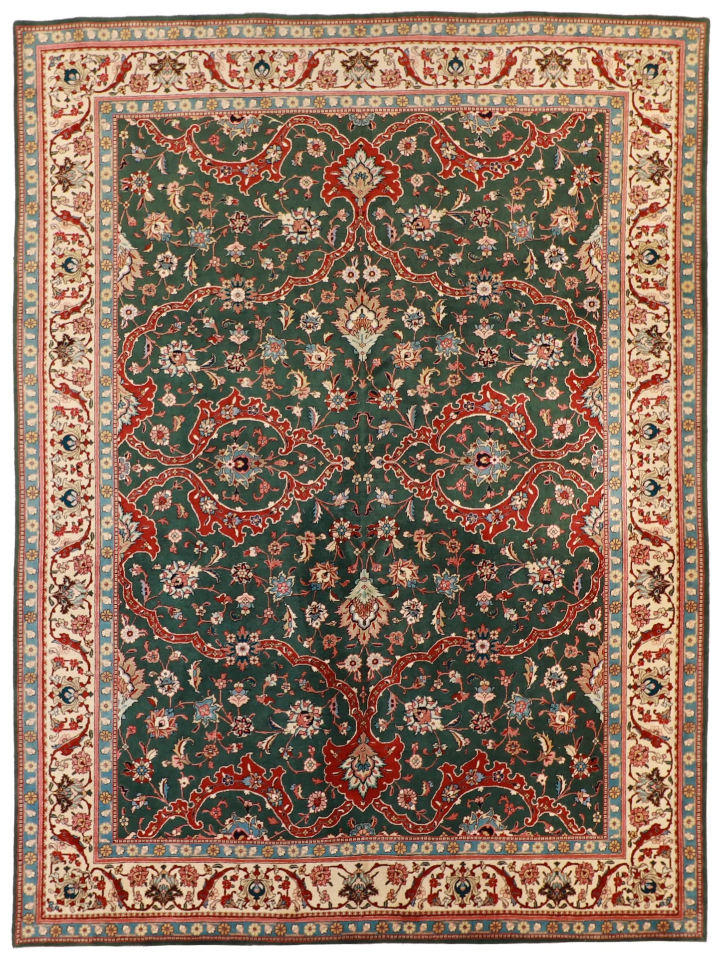 9.60 x 12.90 - Tabriz Fine/Wool Floral Rectangle - Finest Hand-Knotted Quality Wool — 59232