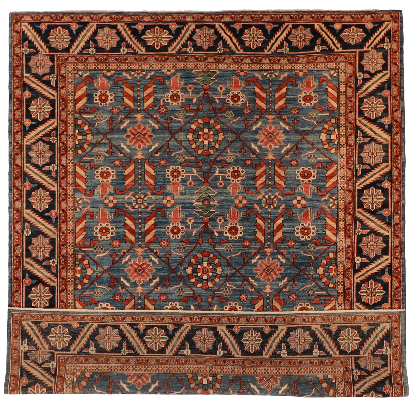 W 8.3 - L 9.11 - Serapie Wool Traditional Rectangle - Finest Hand-Knotted Quality Wool - 59241