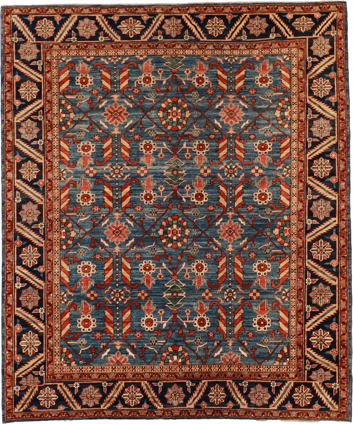 W 8.3 L 9.11 Serapie 100% Wool Hand-Woven All-Over Design - 59241