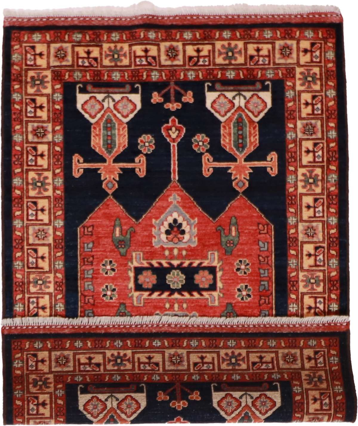 W 3.5 - L 5 Karajeh 100% Wool Hand-Woven All-Over Design - 59251