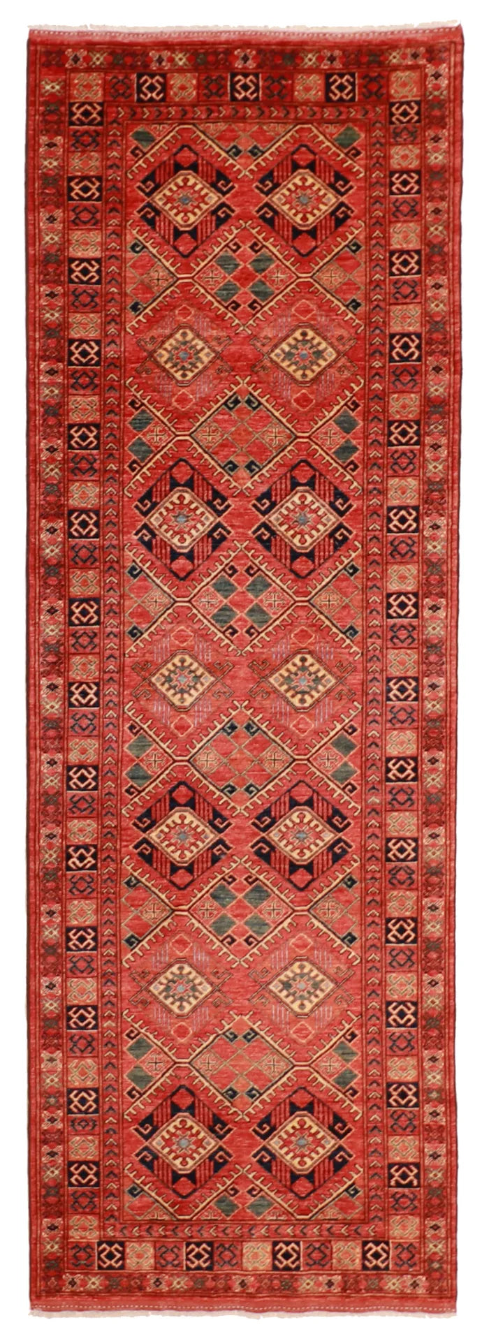 W 4 - L 11.10 - Heriz Fine/Wool Geometric Rectangle - Finest Hand-Knotted Quality Wool - 59252