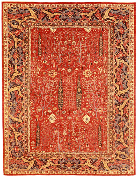 W 8.11 - L 11.7 - Hajjallie Wool Traditional Rectangle - Hand Woven Rug - 59265