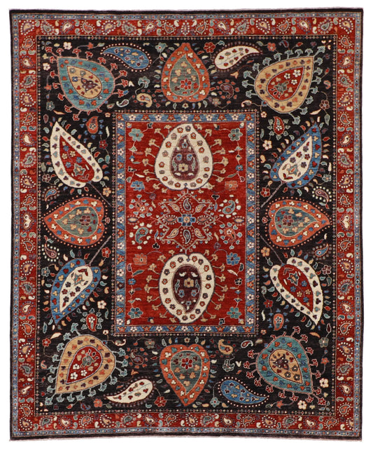 8 x 9.10 - Serapie Wool Traditional Rectangle - Finest Hand-Knotted Quality Wool — 59266