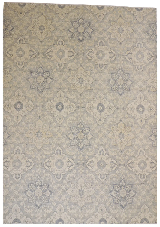 W 8.11 - L 12 - Modern Wool Contemporary Rectangle - Finest Hand-Knotted Quality Wool - 59280