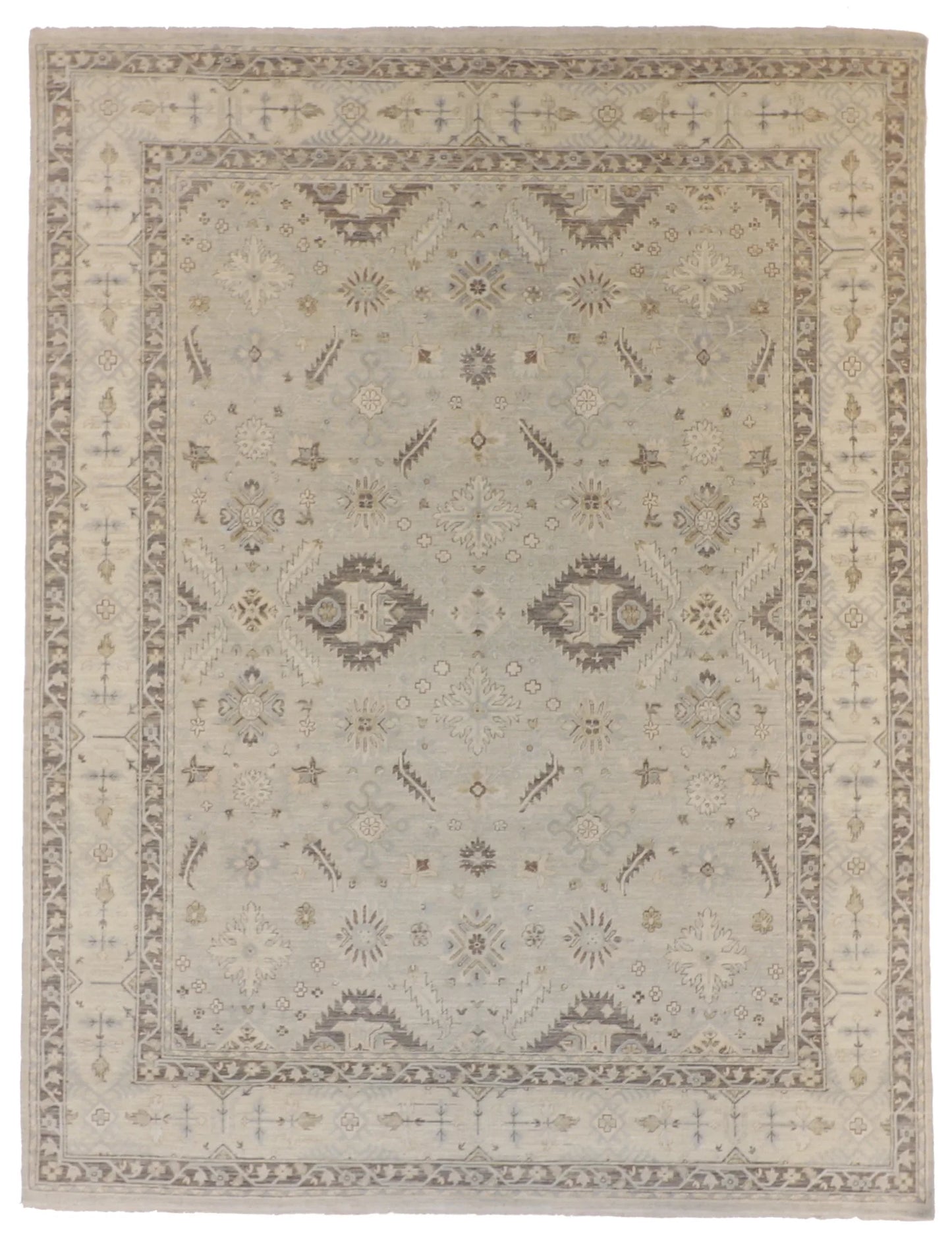 W 7.10 - L 10 - Mahal Wool Transitional Rectangle - Finest Hand-Knotted Quality Wool - 59283
