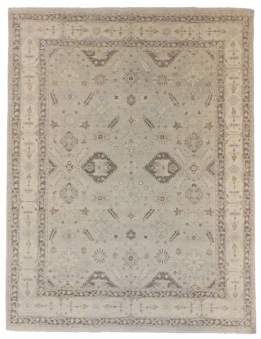W 7.10 - L 10 - Mahal Wool Transitional Rectangle - Finest Hand-Knotted Quality Wool - 59283