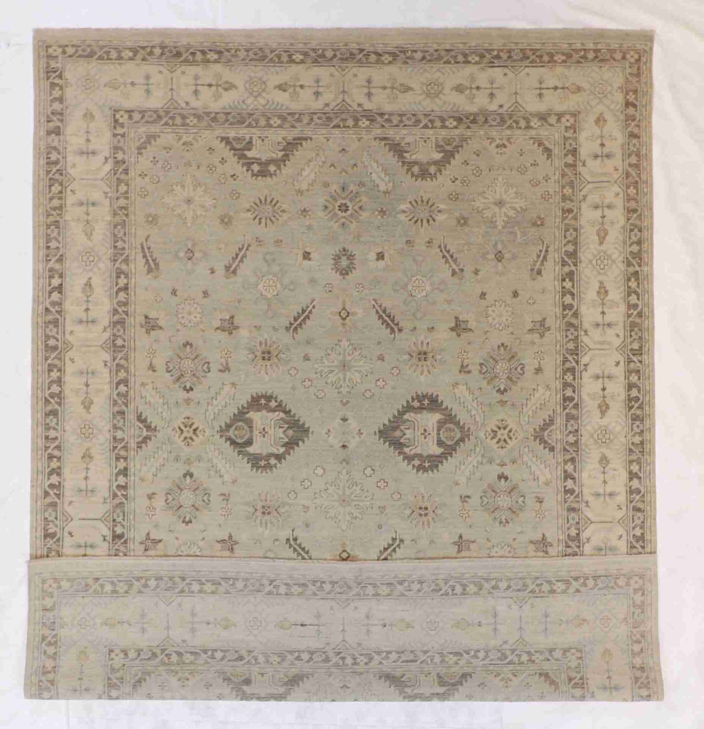 W 7.10 - L 10 - Mahal Wool Transitional Rectangle - Finest Hand-Knotted Quality Wool - 59283