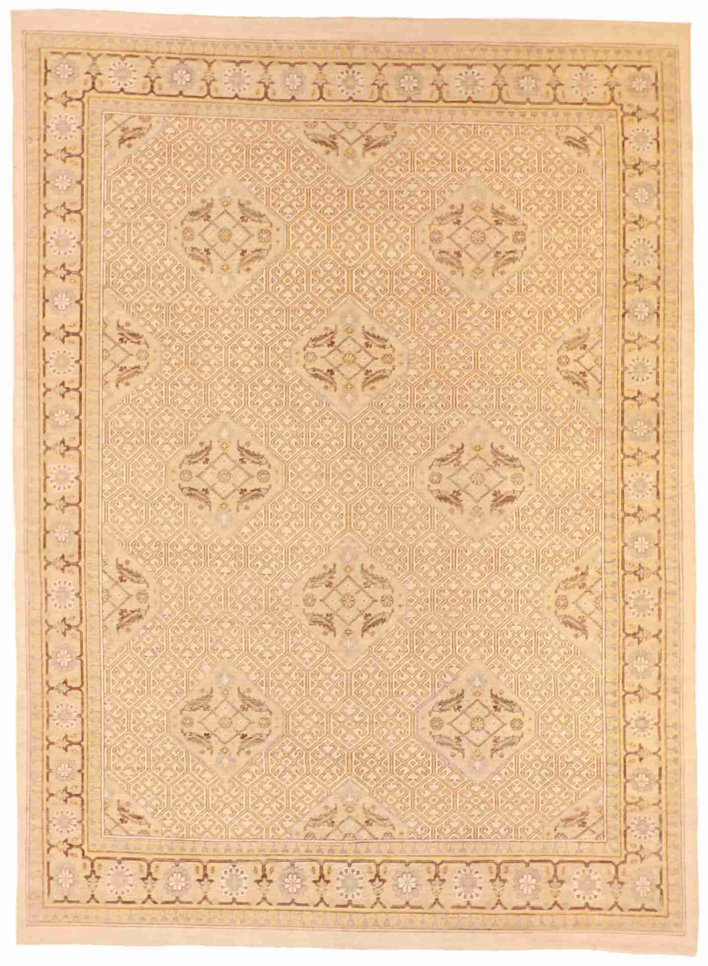 W 8.1 L 11.11 Zeigler 100% Wool Hand-Woven All-Over Design - 59307