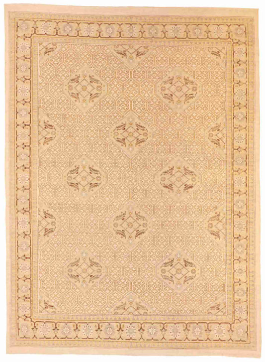 W 8.1 L 11.11 Zeigler 100% Wool Hand-Woven All-Over Design - 59307