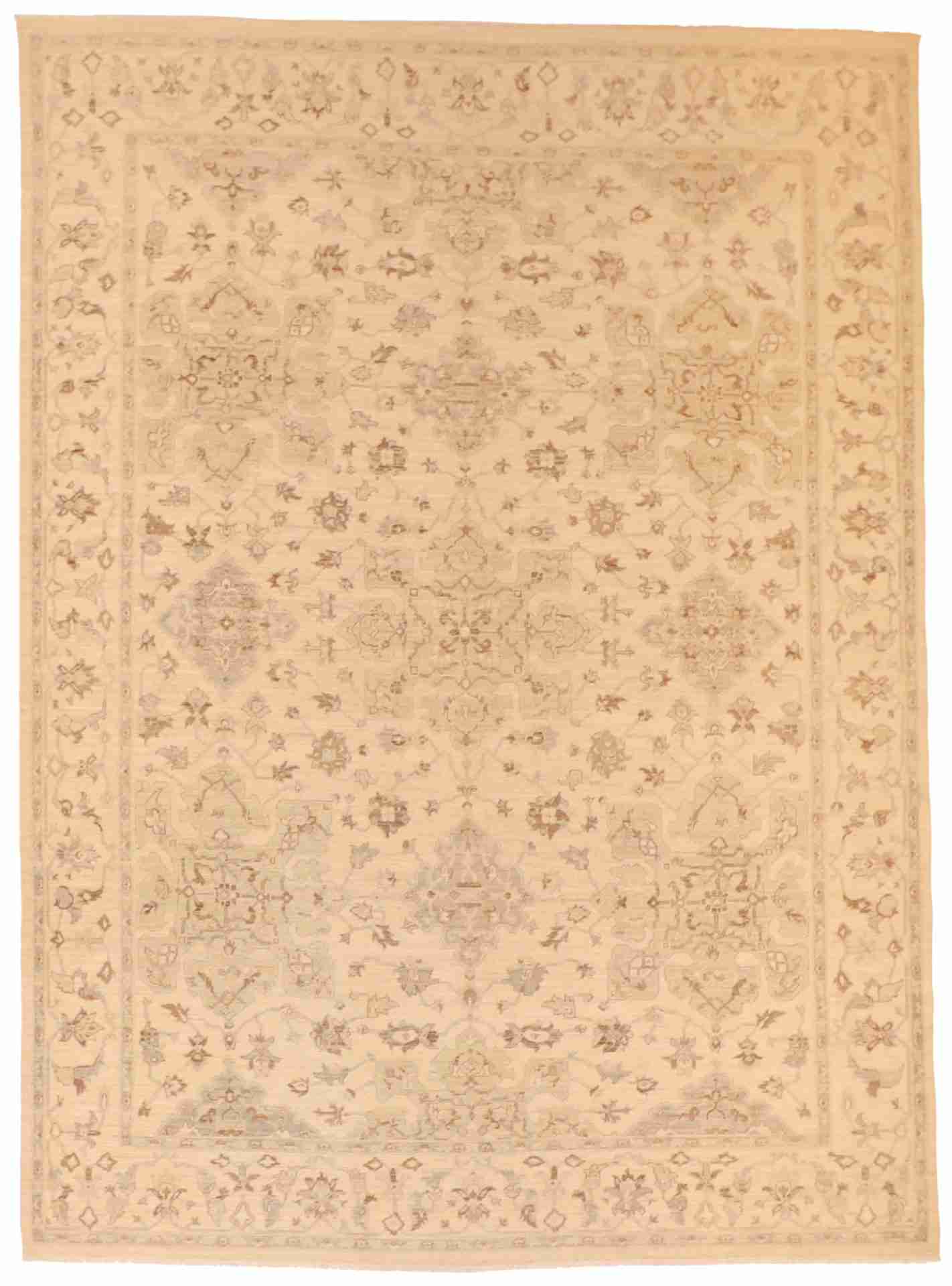 W 8.8 L 11.10 Mahal 100% Wool Hand-Woven All-Over Design - 59319