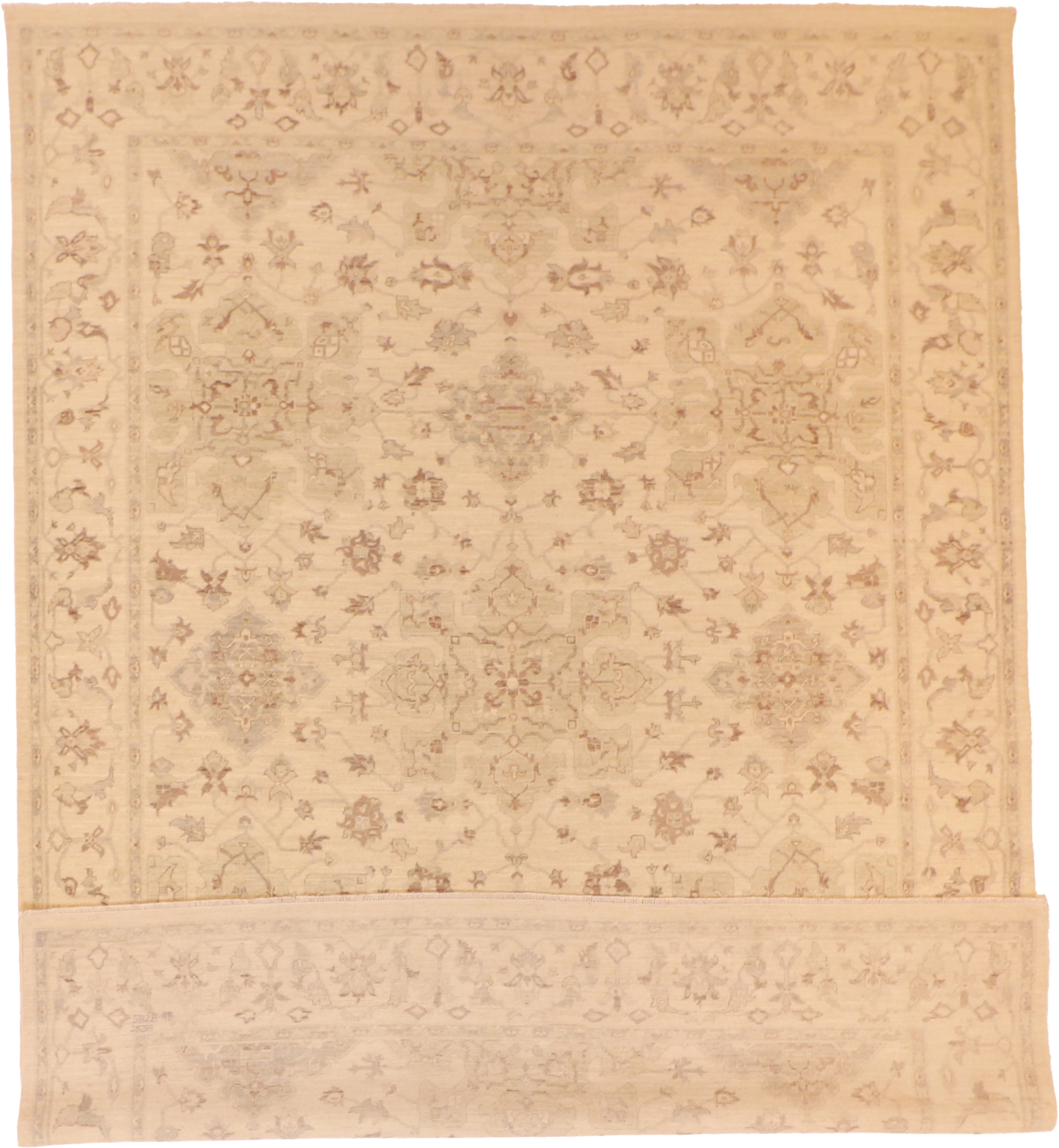 W 8.8 L 11.10 Mahal 100% Wool Hand-Woven All-Over Design - 59319