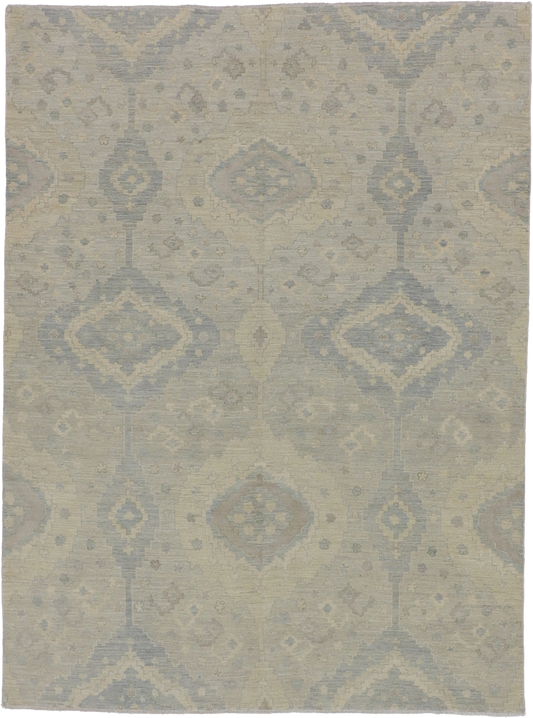 W 6 - L 8 - Zanjan Wool Transitional Rectangle - Finest Hand-Knotted Quality Wool - 59322