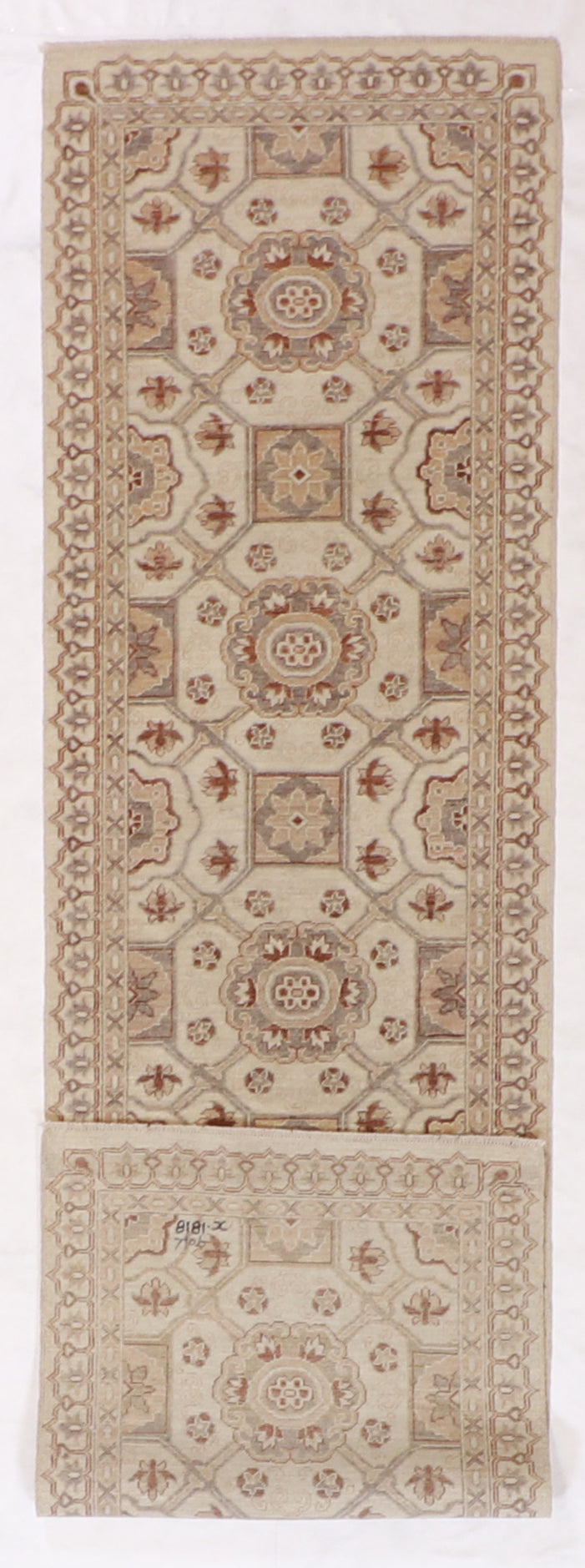 W 2.7 L 9.7 Ziegler Runner 100% Wool Hand-Woven All-Over Design - 59339