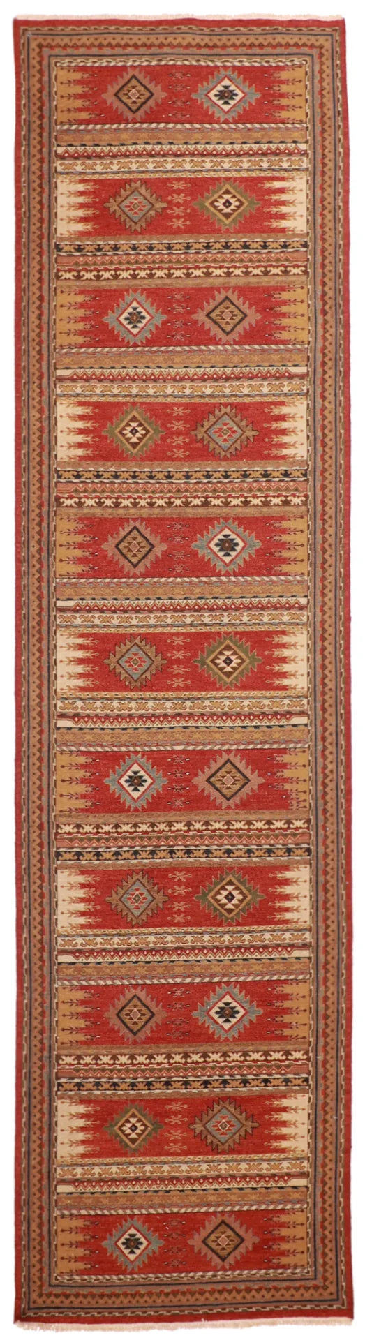 W 4 - L 15.7 - Serapie Fine/Wool Geometric Rectangle - Finest Hand-Knotted Quality Wool - 59383