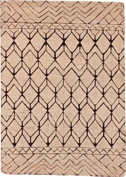 W 5 - L 7 Moroccan 100% Wool Hand-Woven All-Over Design - 59463