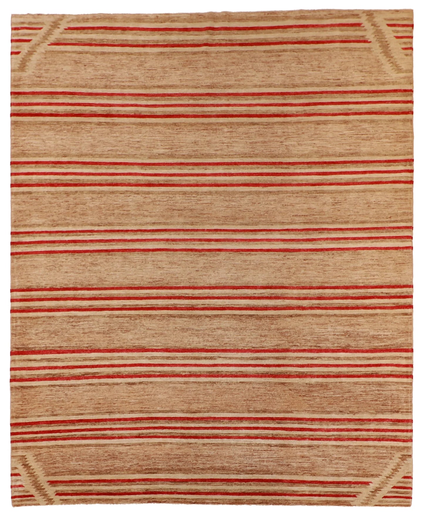 W 8.1 L 10 Mountain Modern 100% Wool Hand-Woven All-Over Design - 59468