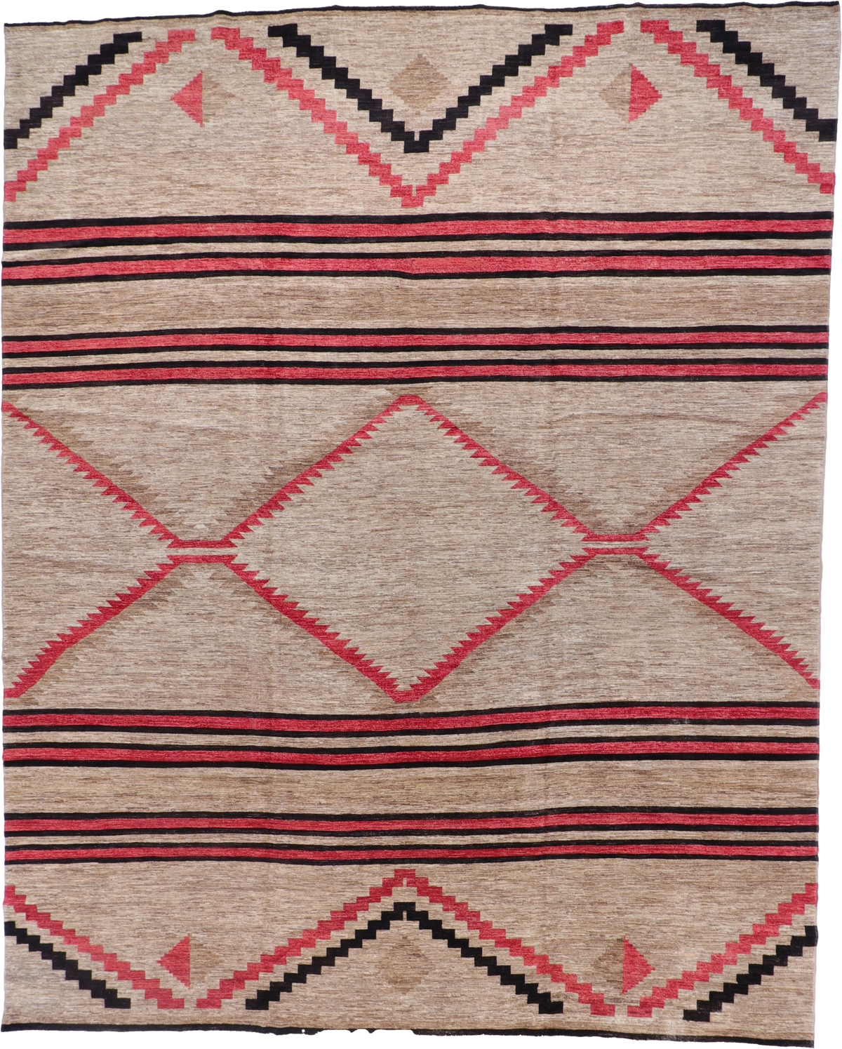 W 11.10 L 14.9 Navajo 100% Wool Hand-Woven All-Over Design - 59469