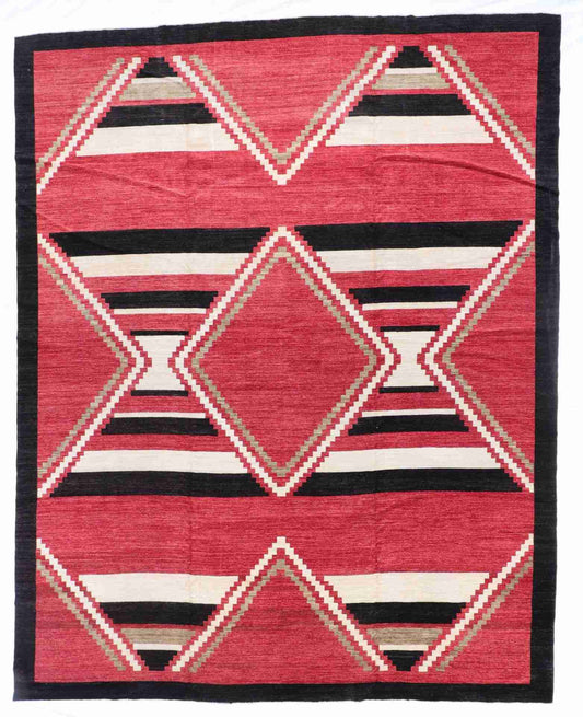W 12 - L 15 - Navajo Fine/Wool All Over Rectangle - Finest Hand-Knotted Quality Wool - 59470