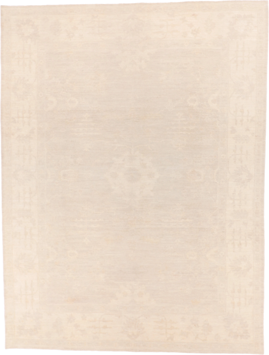 W 8.11 L 11.8 Oushak 100% Wool Hand-Woven All-Over Design - 59487
