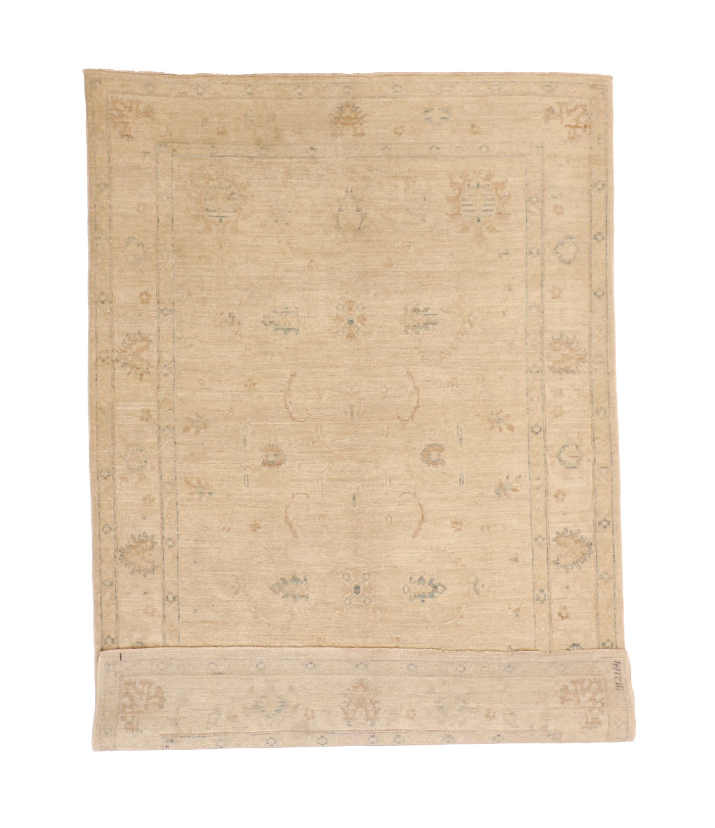W 4.11 - L 7 - Zeigler Wool Transitional Rectangle - Finest Hand-Knotted Quality Wool - 59496