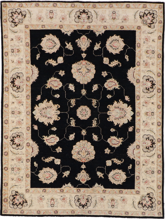 W 4.10 L 6.5 Qum 100% Wool Hand-Woven All-Over Design - 59498