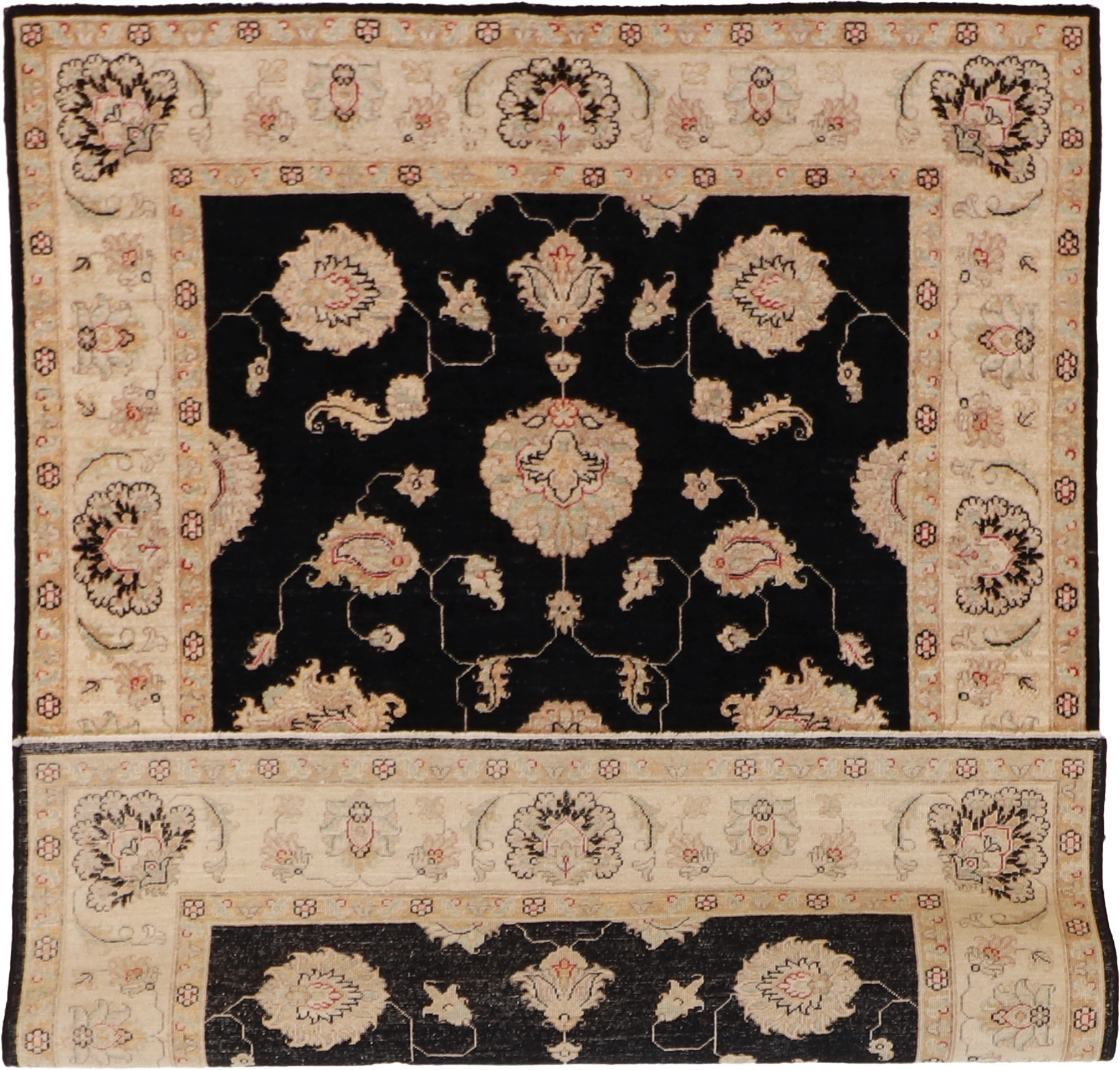 W 4.10 L 6.5 Qum 100% Wool Hand-Woven All-Over Design - 59498