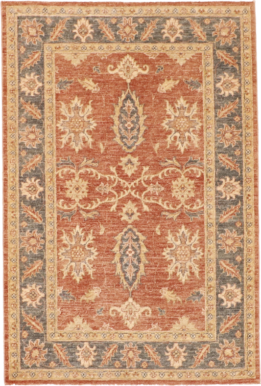 W 3.4 L 5 Kerman 100% Wool Hand-Woven All-Over Design - 59503