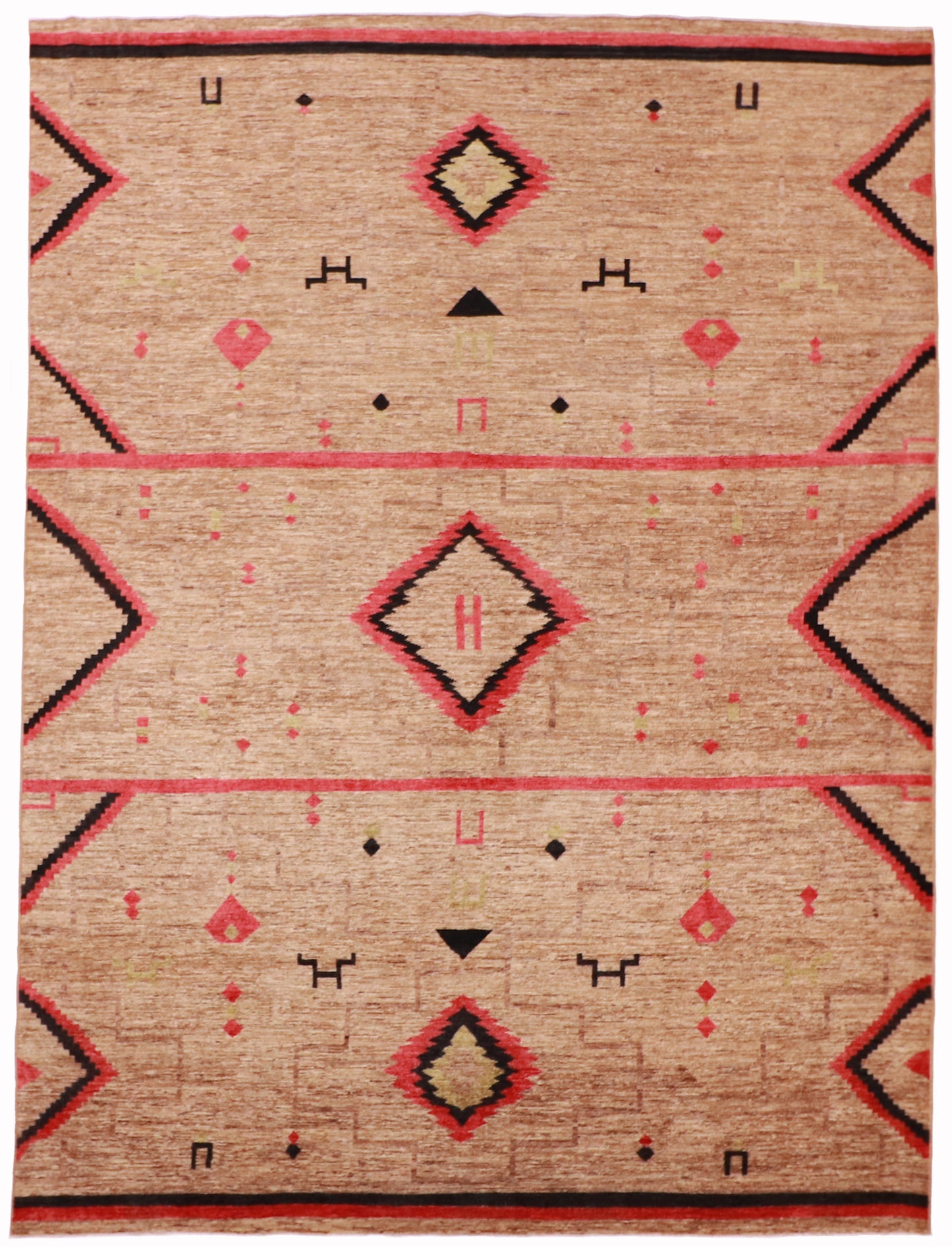 W 8.11 L 12 Mountain Modern 100% Wool Handmade All Over Design - 59519