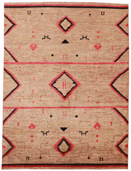 W 8.11 L 12 Mountain Modern 100% Wool Handmade All Over Design - 59519