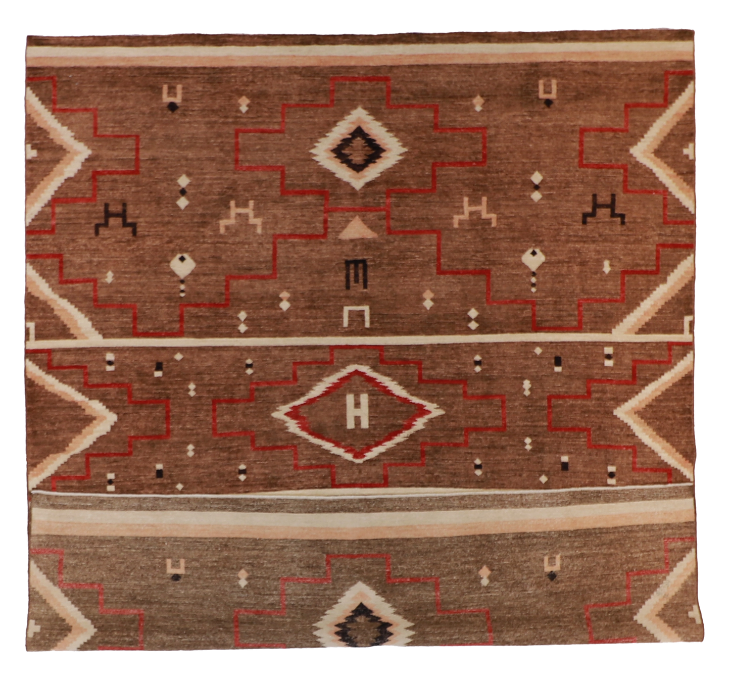 W 8.4 L 9.9 - Mountain Modern 100% Wool Hand-Woven Western Design - 59551
