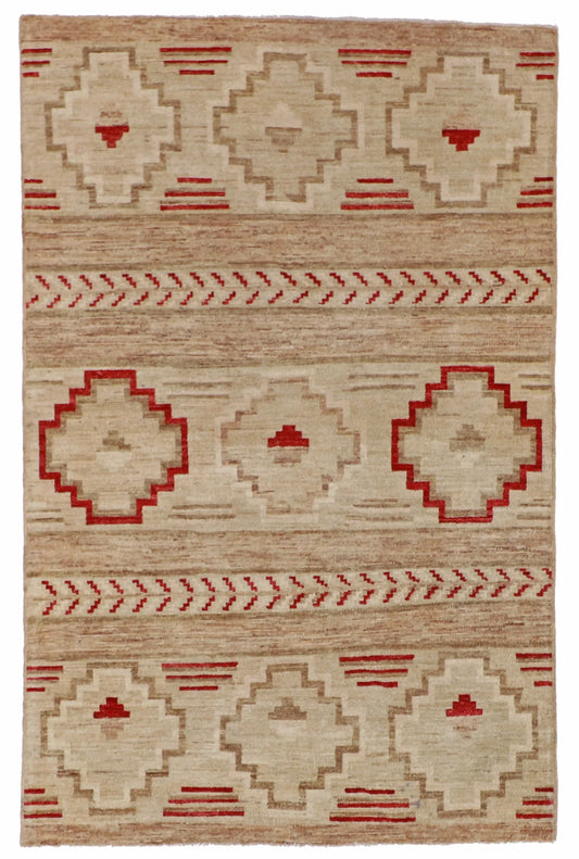 3.11 x 6.1 - Mountain Modern Wool Western Rectangle - Finest Hand-Knotted Quality Wool — 59570