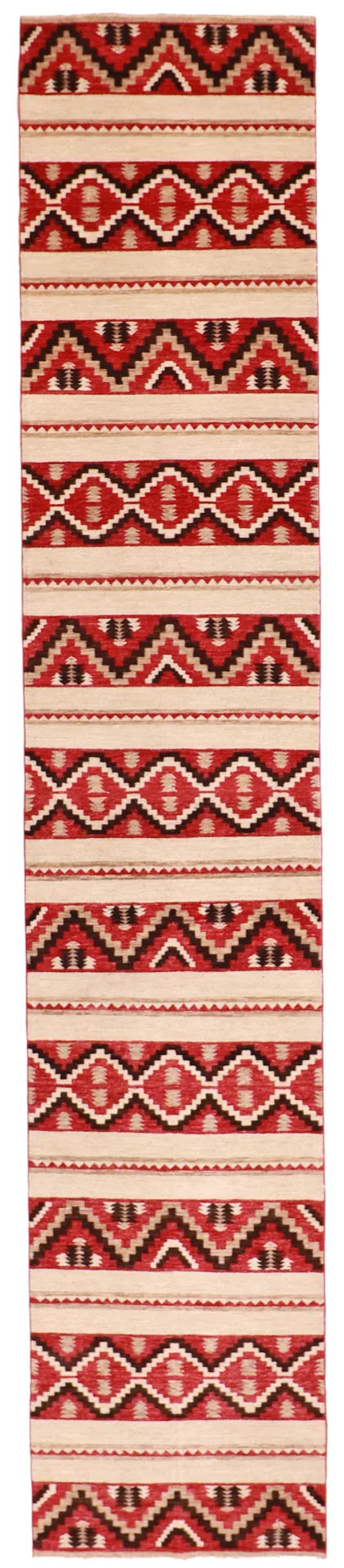 2.9x15.1 - Navajo Fine/Wool All Over Rectangle - Finest Hand-Knotted Quality Wool - 59594
