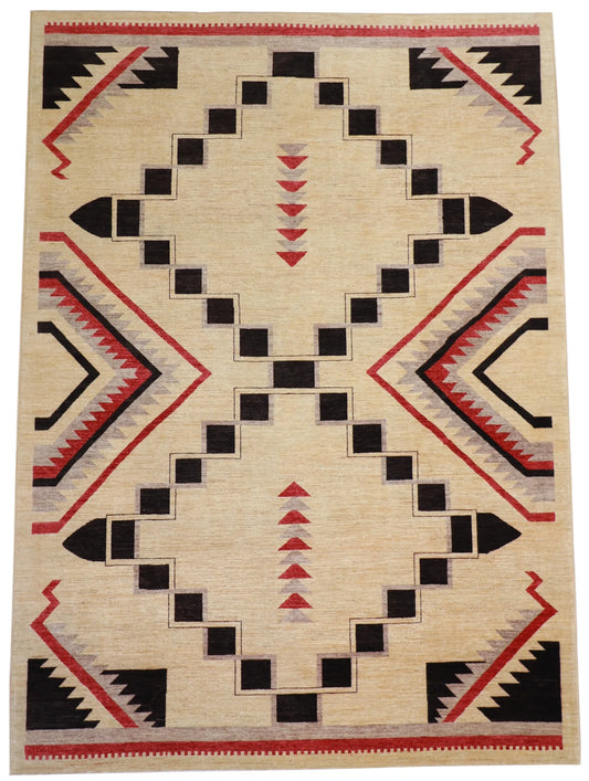 8.11 x 12.1 - Mountain Modern Wool All Over Rectangle - Hand Woven Rug — 59601