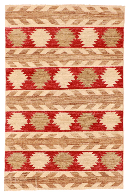3.2 x 5 - Navajo Wool All Over Rectangle - Finest Hand-Knotted Quality Wool — 59610