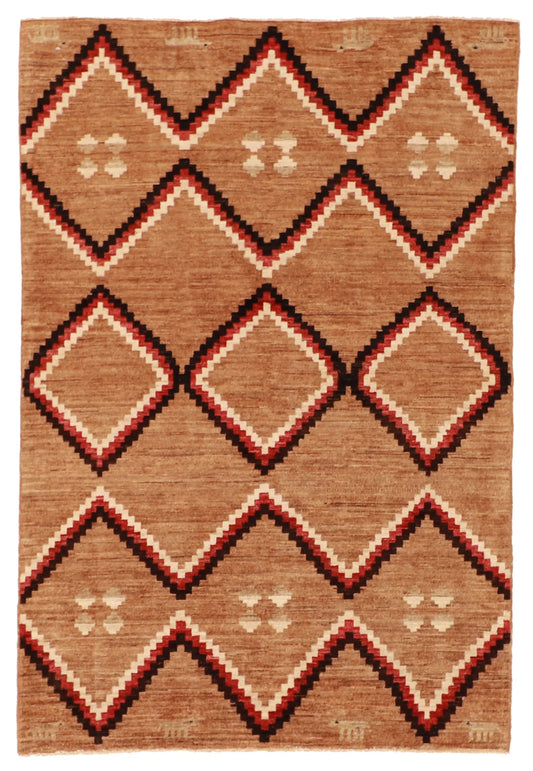 4 x 5.11 - Mountain Modern Wool Western Rectangle - Finest Hand-Knotted Quality Wool — 59618