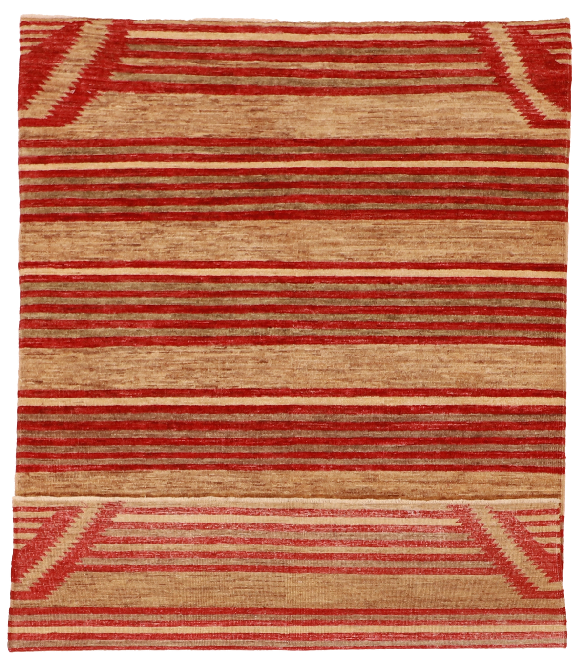 W 4.1 L 6 Mountain Modern 100% Wool Hand-Woven Geometric Design - 59619