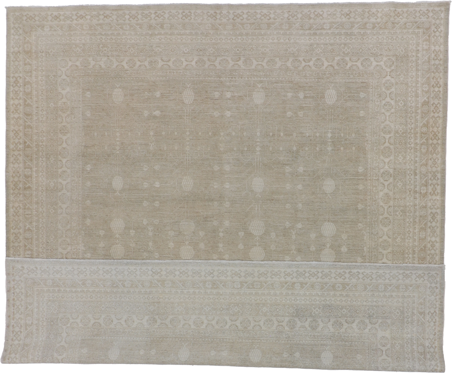 W 10.6 L 11.1 Malayer 100% Wool Hand-Woven All-Over Design - 59660